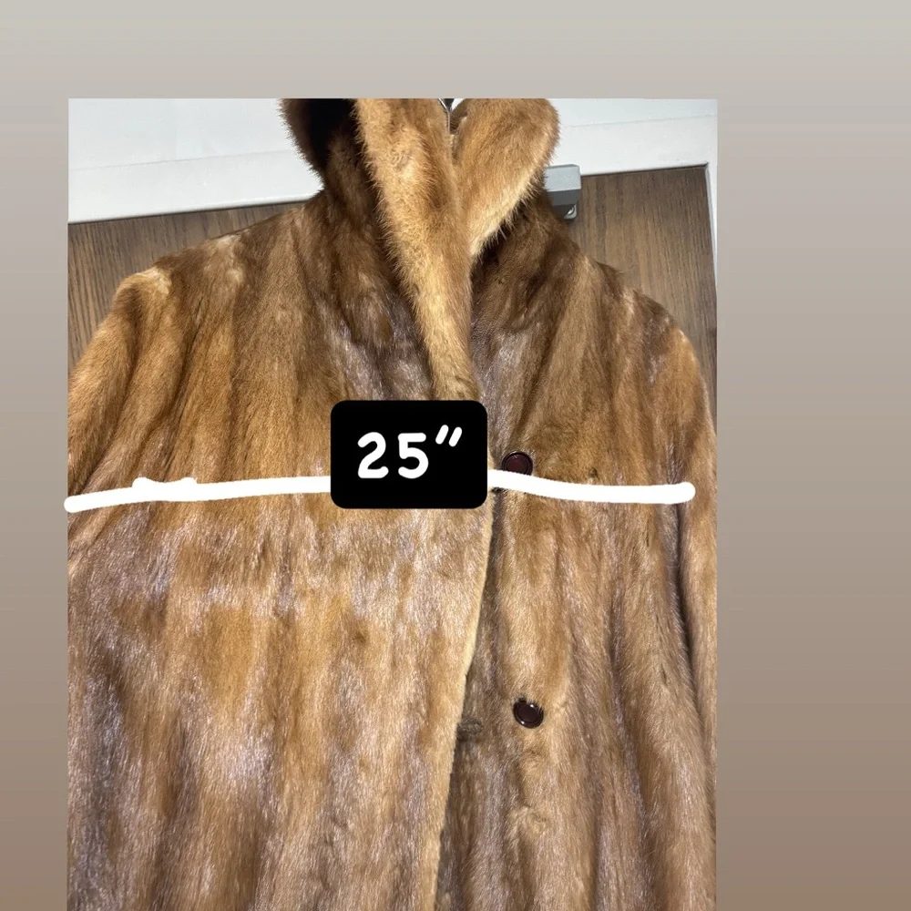 Custom made Mink Fur coat ladies Size 12-14 Jacket with Plush Fur Collar - Picture 5 of 16
